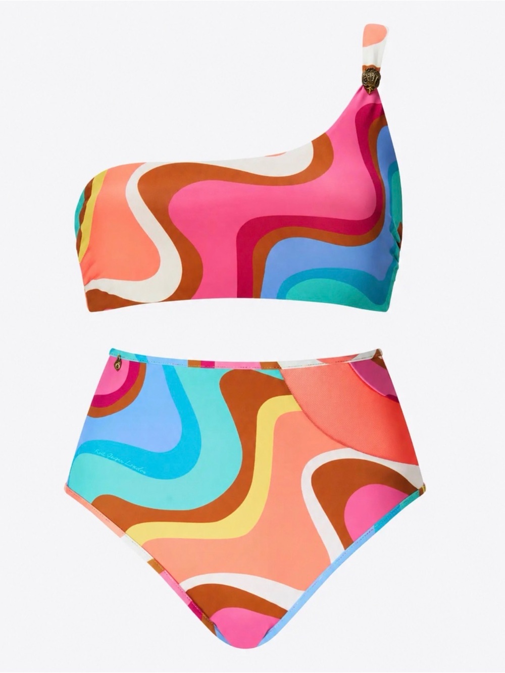 KURT GEIGER LONDON KENSINGTON CUT OUT BRIEFS and MATCHING ONE SHOULDER TOP Med